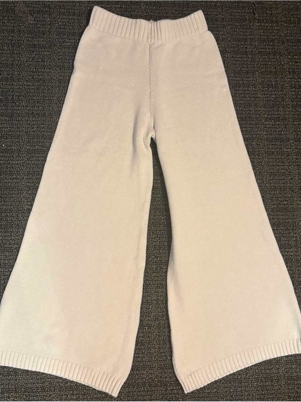 Sincerely Jules Cream Wide-Leg Knit Pants